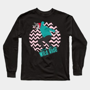 Wild Ride, snowboarding, snowboarder. Long Sleeve T-Shirt